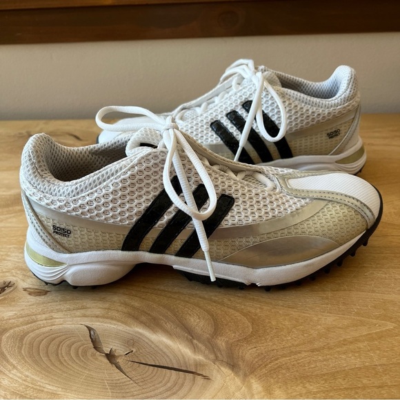ADIDAS TRAXION GOLF SHOE WOMENS 8.5 PERFORMANCE ATHLETIC SPORTY SPIKES LACE UP - Picture 2 of 10